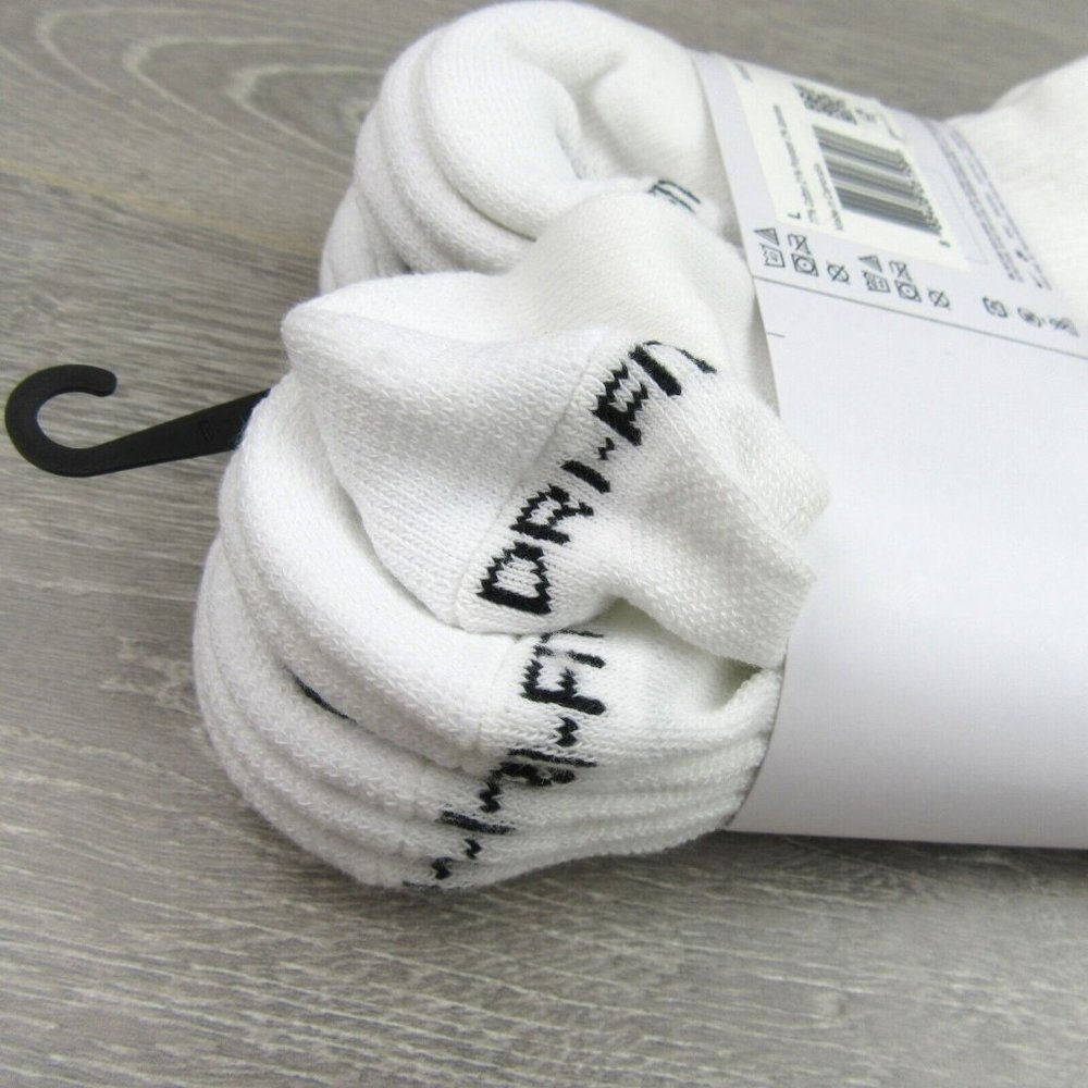 Nike Everyday Plus Cushioned Ankle Socks 6 Pack Men's 8-12 White NEW - Picture 7 of 9